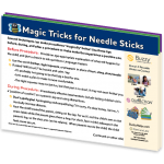 Several stacked cards with information about needle fear.